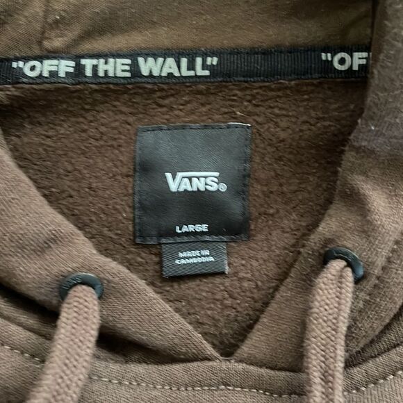 Vans Off The Wall Brown Hooded Butterfly Sweatshirt Women's Size Large - Picture 6 of 7